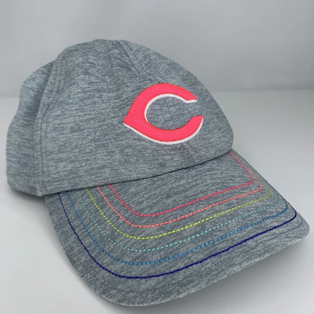 Cincinnati Reds YOUTH Hat Pink Gray Under Armour Adjustable MLB Baseball Cap